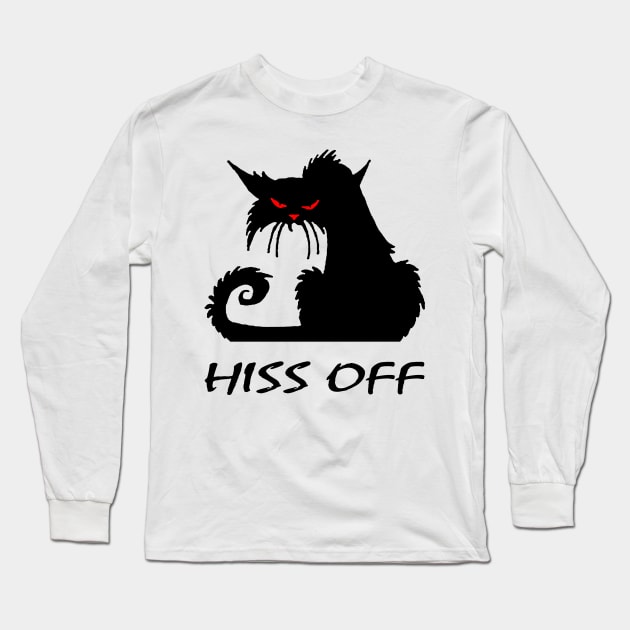 Hiss Off Funny Black Cat Halloween Costume Long Sleeve T-Shirt by ValentinkapngTee